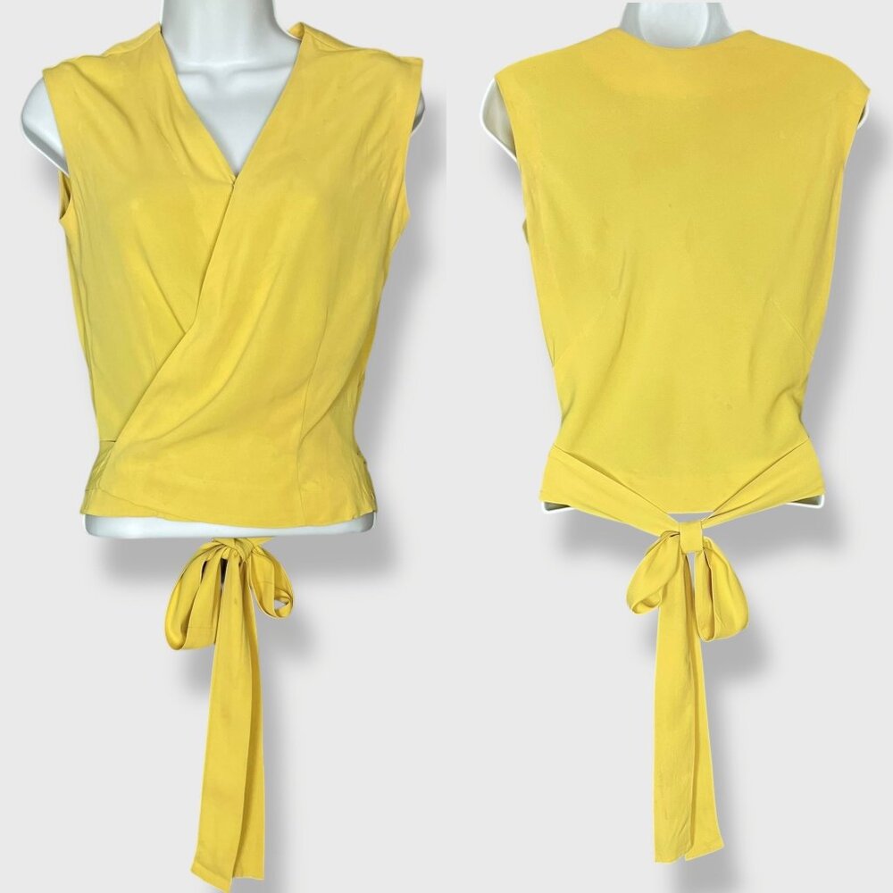 Vintage Wrap Top Handmade Crepe Fabric Wounded Bird FLAWS Retro Sleeveless Women